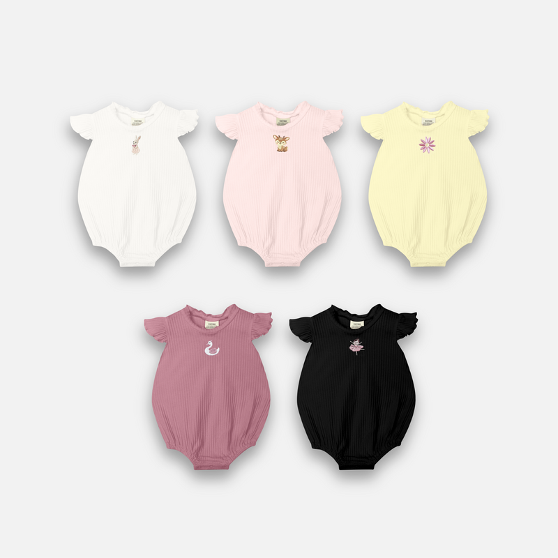 RIB RUFFLE BODYSUIT