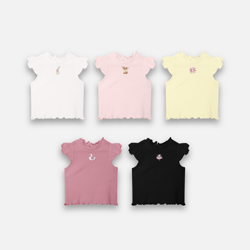 RIB RUFFLE TOP