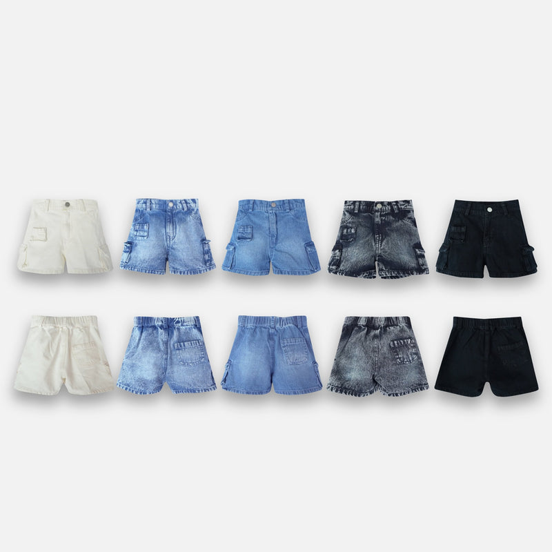 SHORT CARGO DENIM PANT