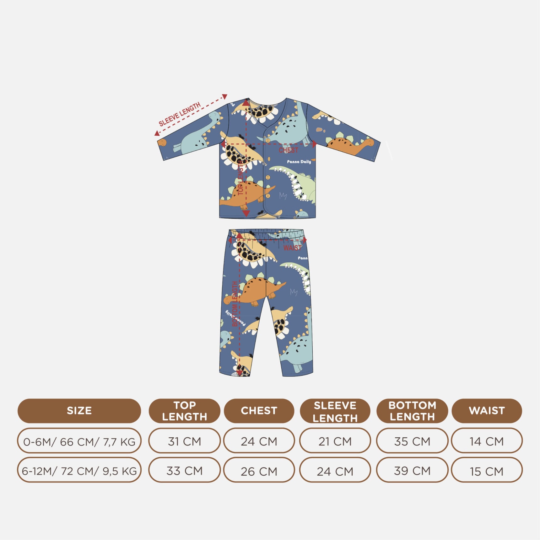 PANNADAILY - LONG SET BABY PRINT - Gambar 2