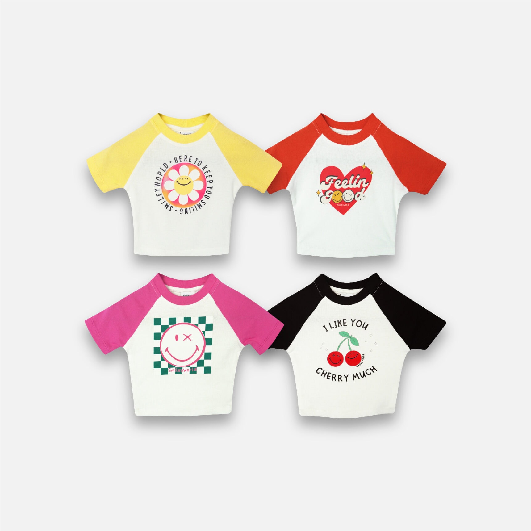 BP X SMILEY CROP TOP RAGLAN