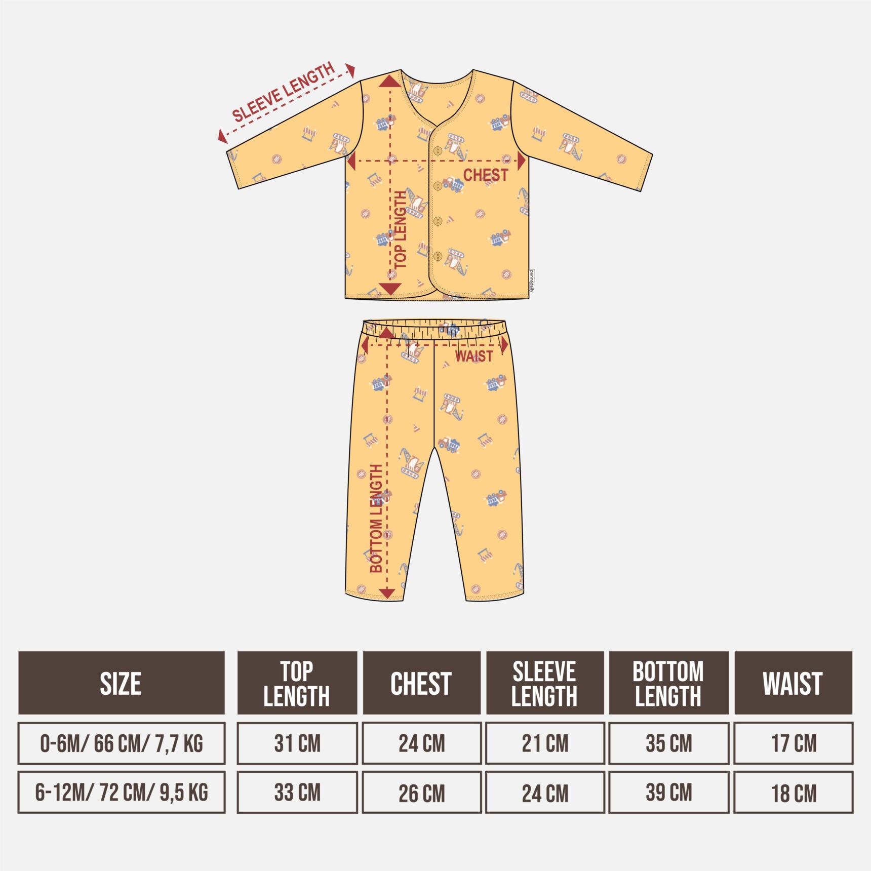 LONG SET BABY PRINT - Gambar 2