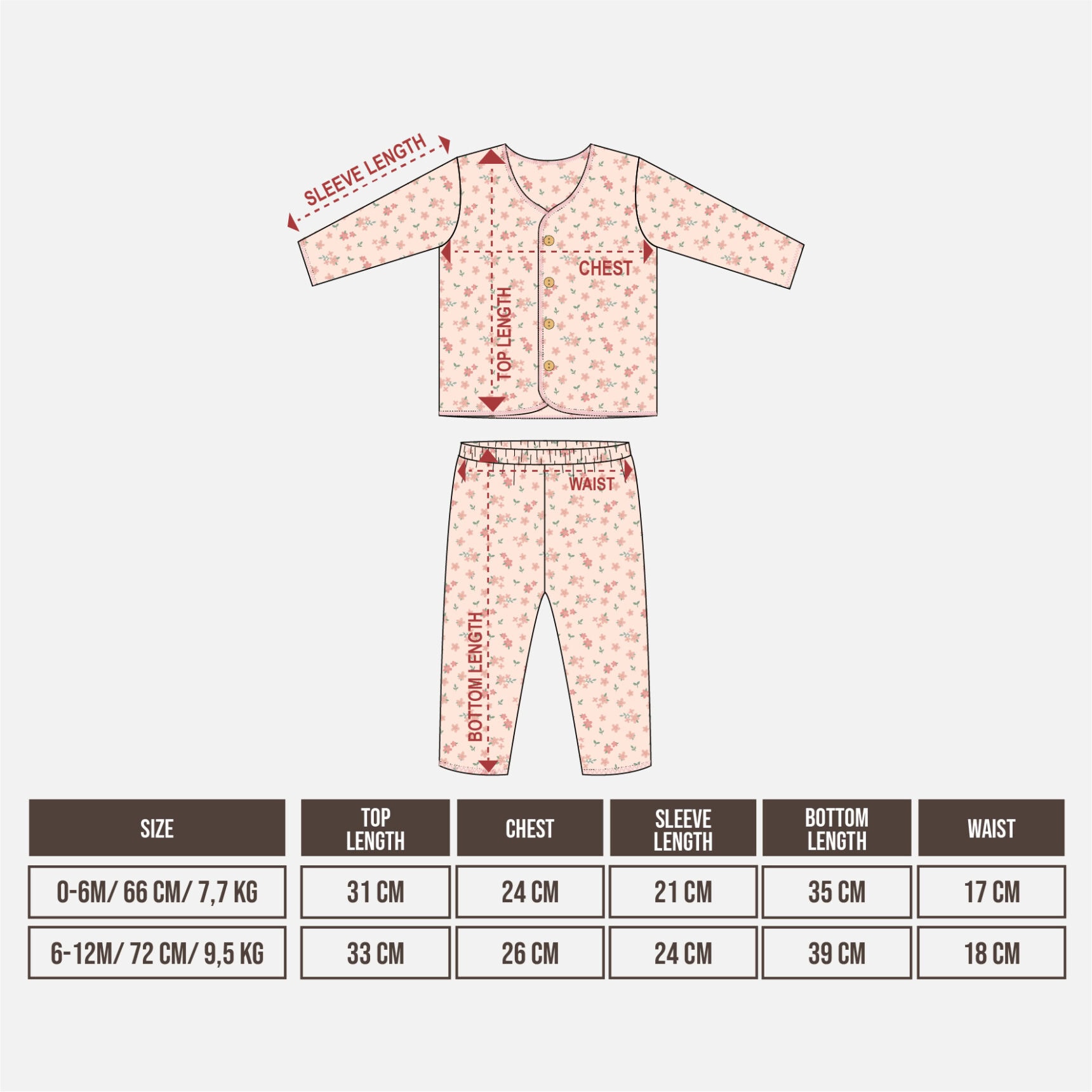 LONG SET BABY GIRL PRINT - Gambar 2