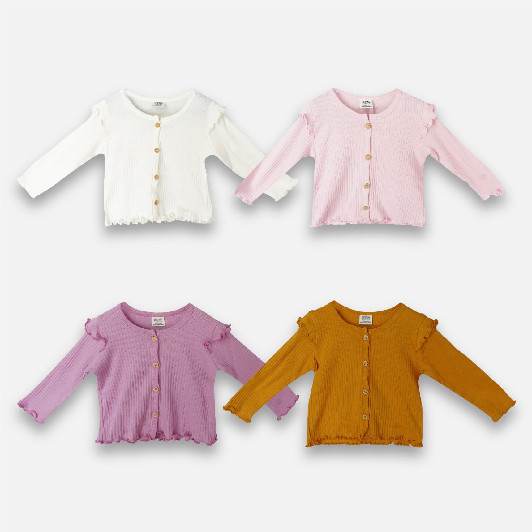 CROP RUFFLE CARDIGAN