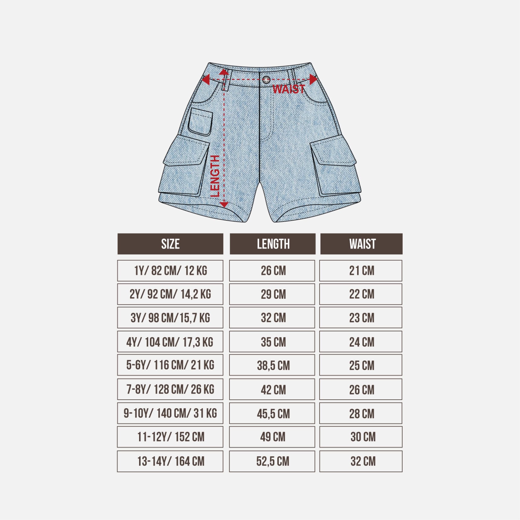 SHORT CARGO DENIM PANT - Gambar 2