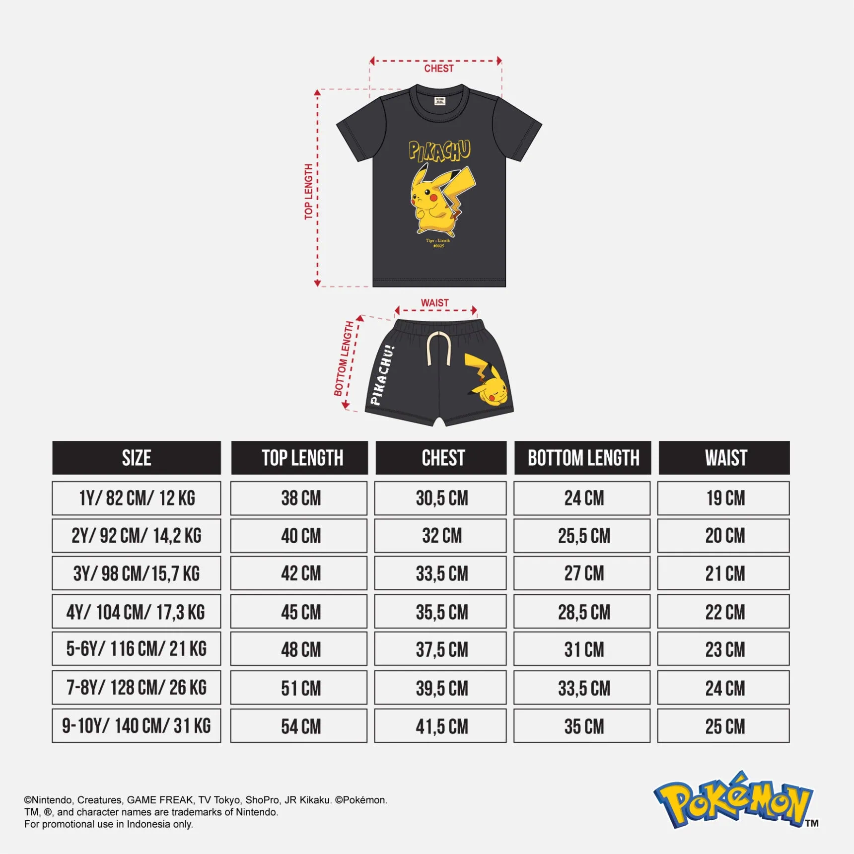 BOHOPANNA | POKÉMON - BASIC SET - Setelan Baju Anak - Gambar 2