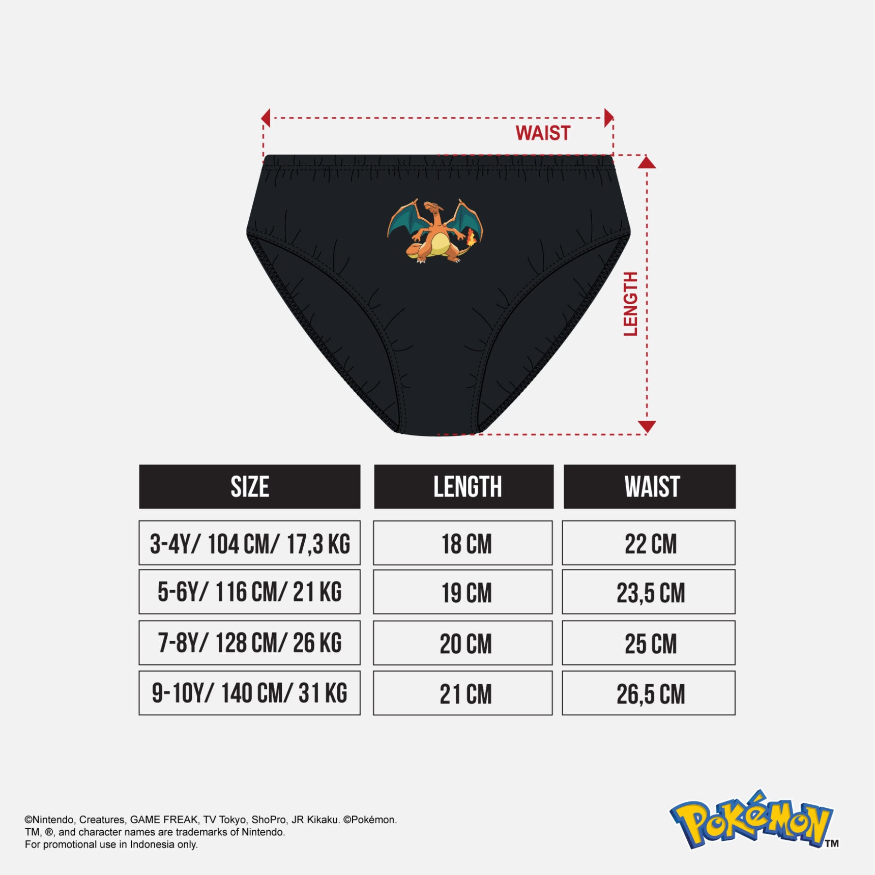 BOHOPANNA | POKÉMON - UNDERWEAR SET - Celana Dalam Anak - Gambar 2