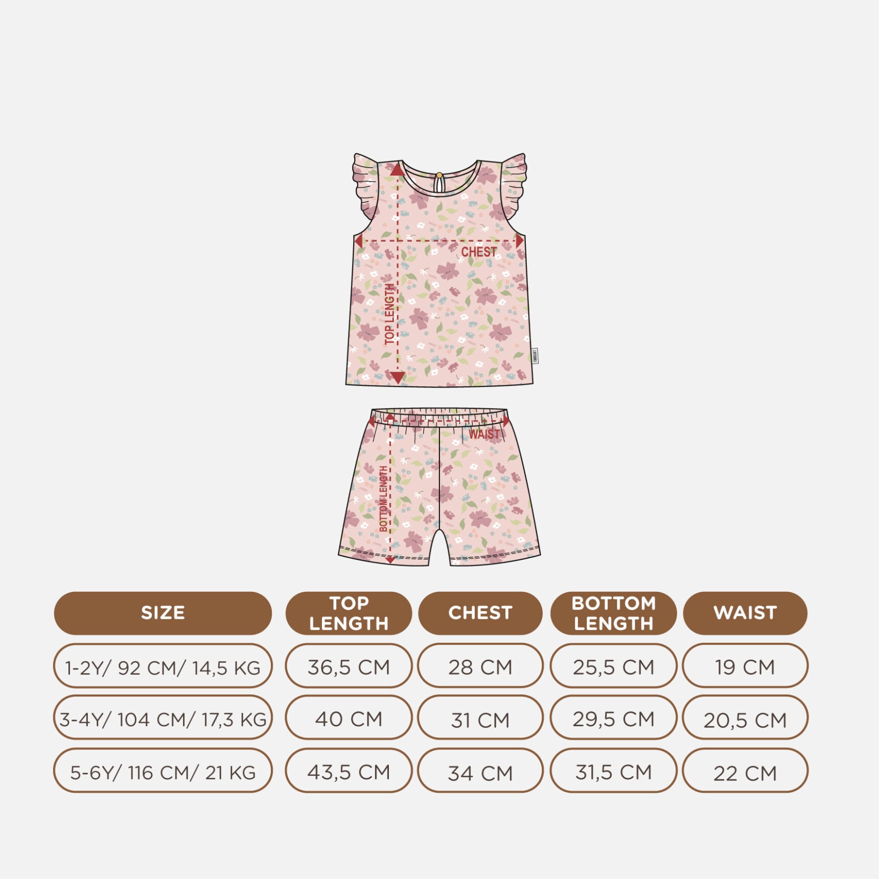 PANNADAILY - SET KIDS GIRL PRINT - FLOWERS COSMOS SERIES - Gambar 2