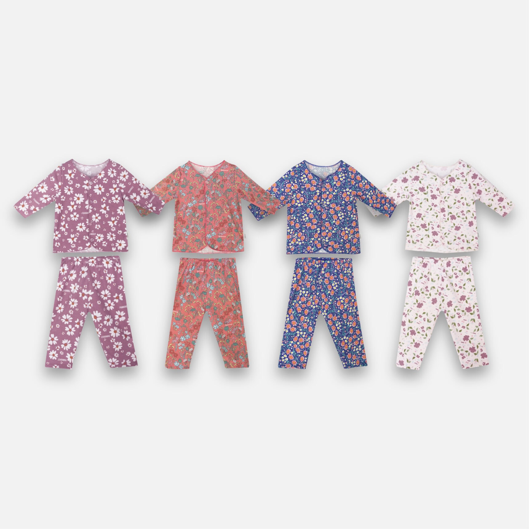 PANNADAILY - LONG SET BABY GIRL PRINT - FLOWERS COSMOS SERIES