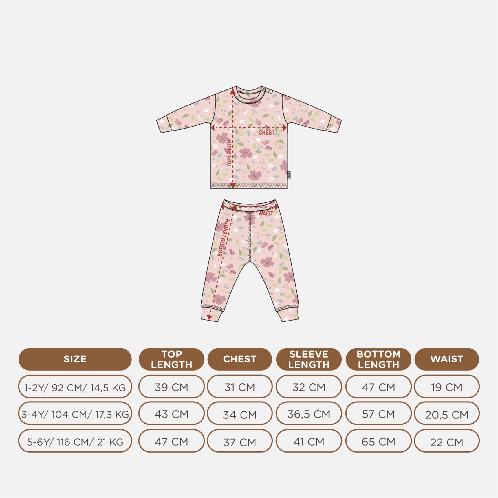 PANNADAILY - LONG PAJAMA KIDS GIRL PRINT - FLOWERS COSMOS SERIES - Gambar 2