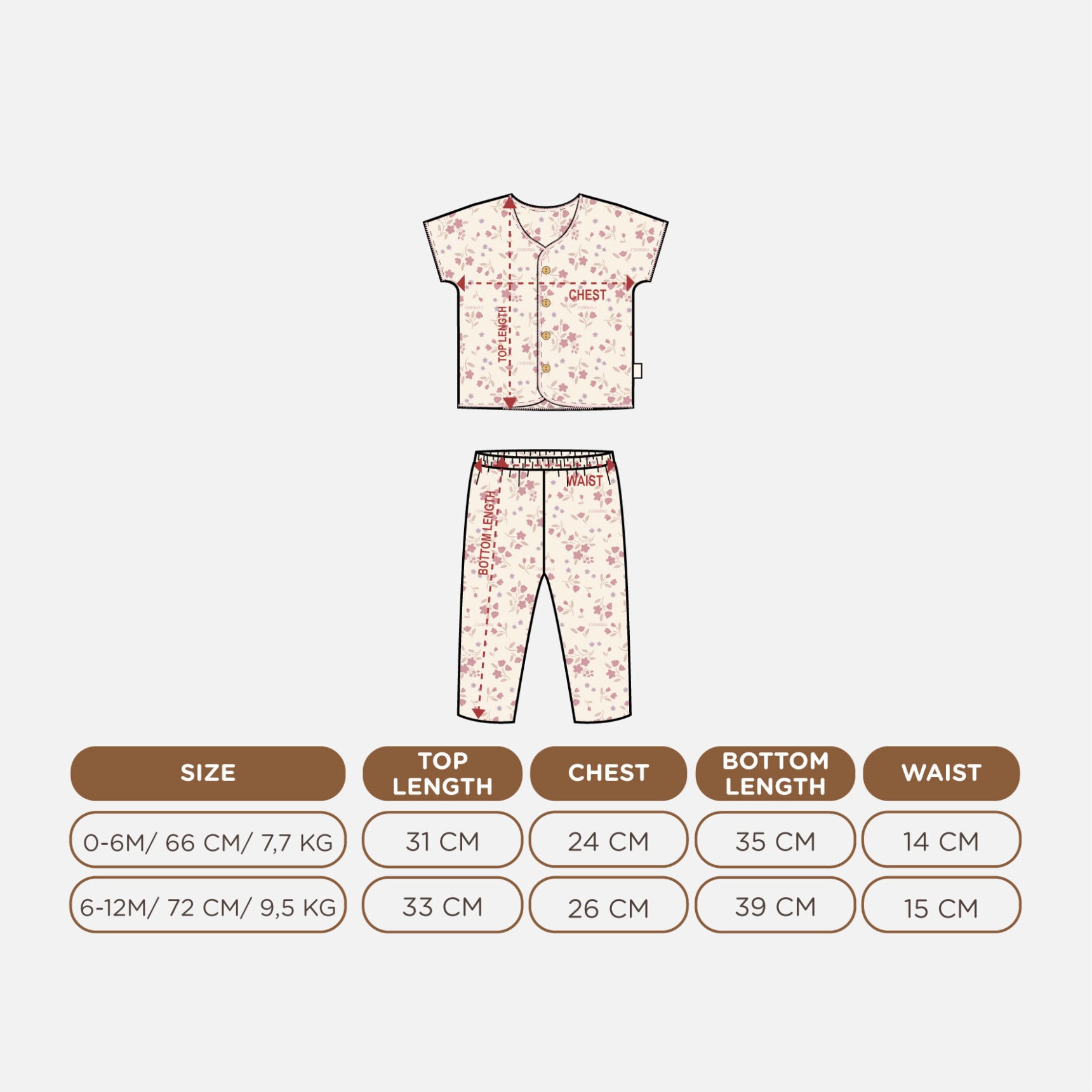 PANNADAILY - BASIC LONG SET BABY GIRL PRINT - Gambar 2