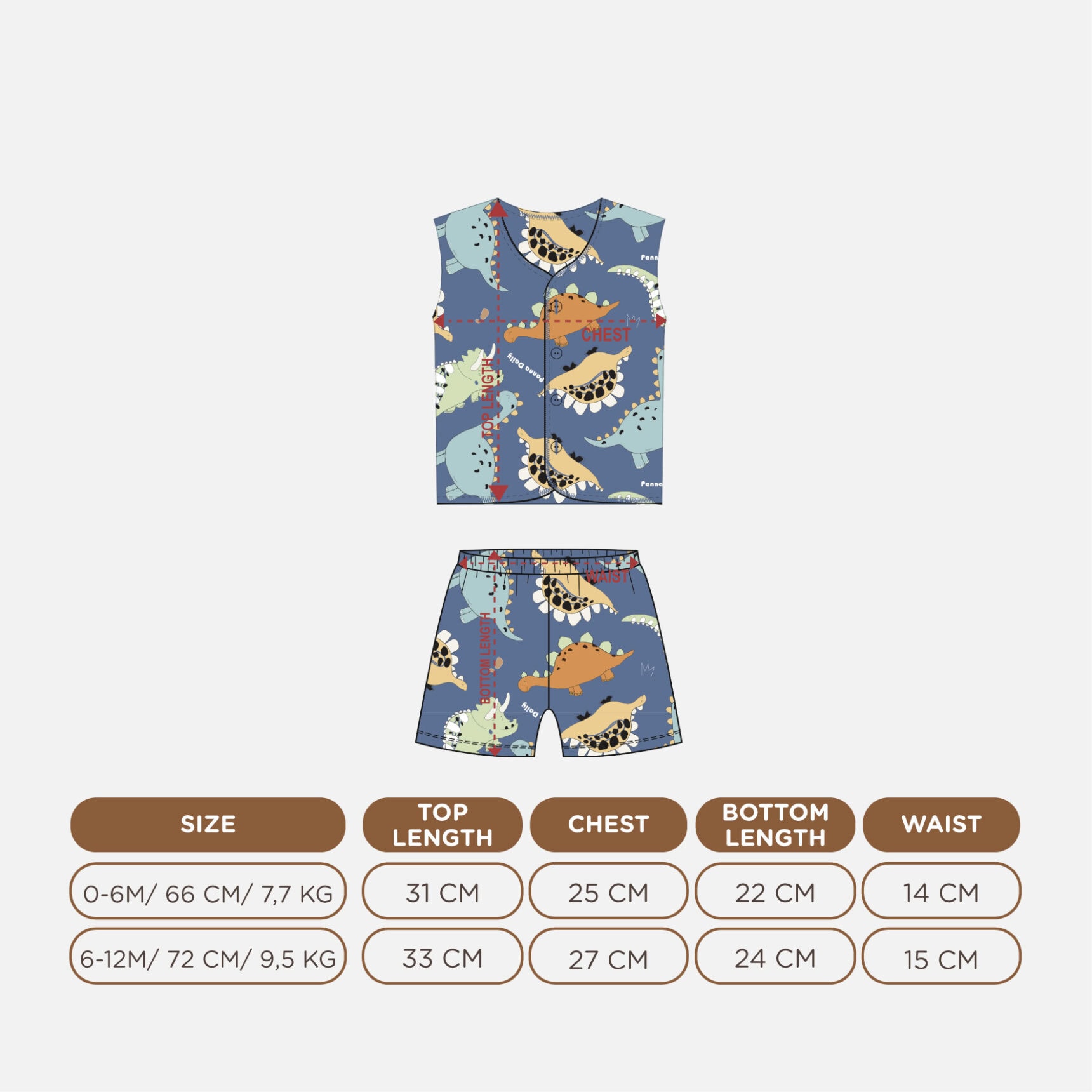 PANNADAILY - SLEEVELESS SET BABY PRINT - Gambar 3