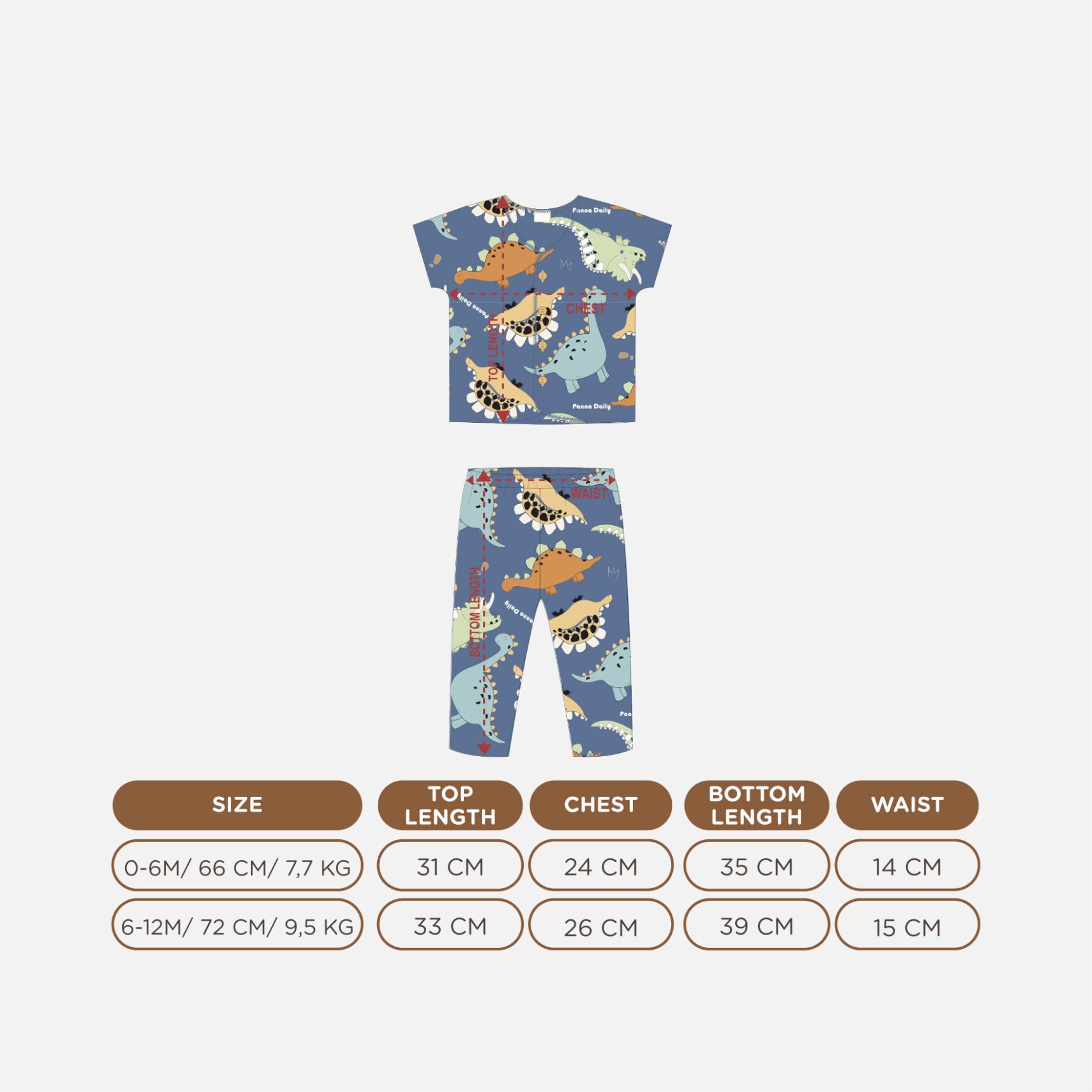 PANNADAILY - BASIC LONG SET BABY PRINT - Gambar 2